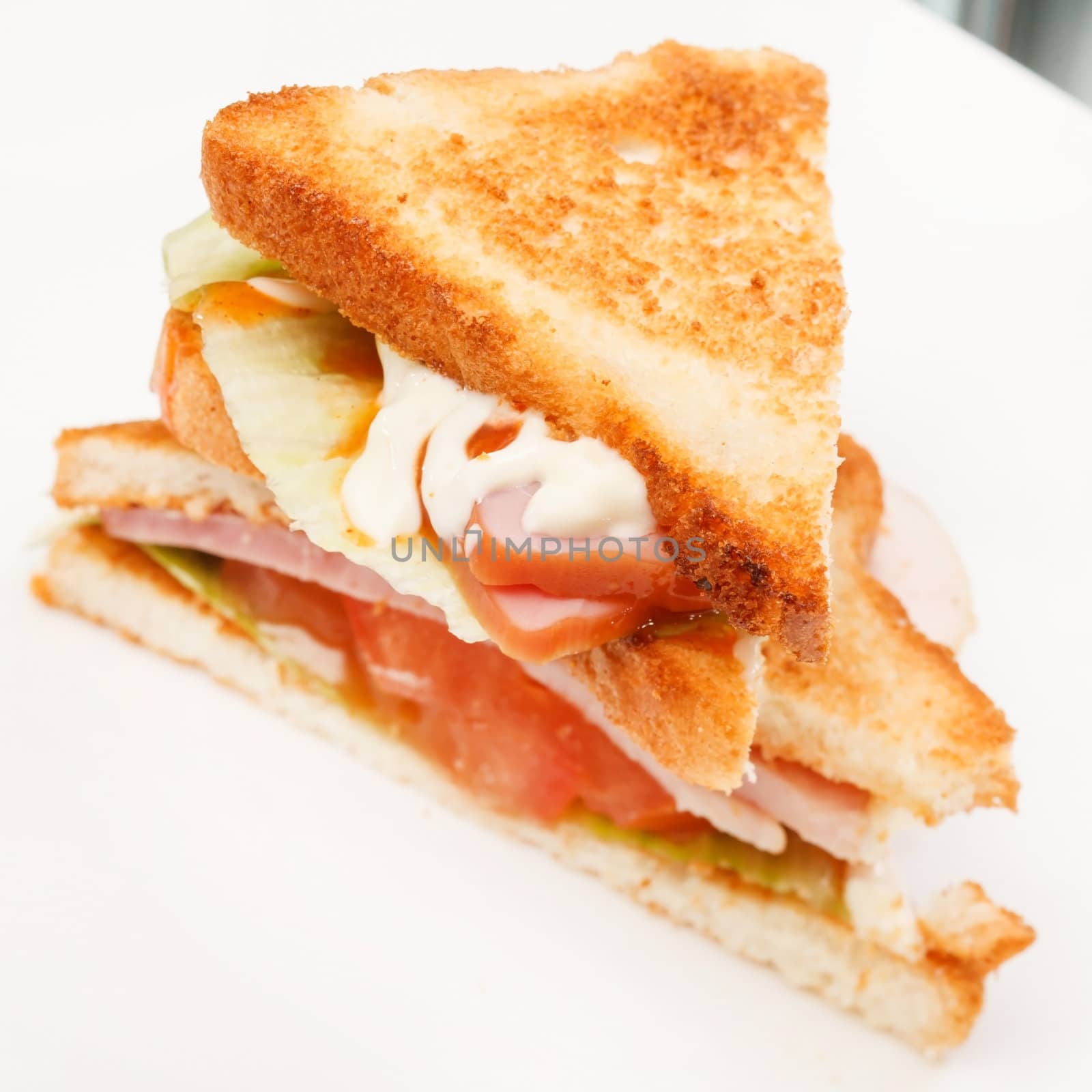 sandwiches with ham and cheese by shebeko