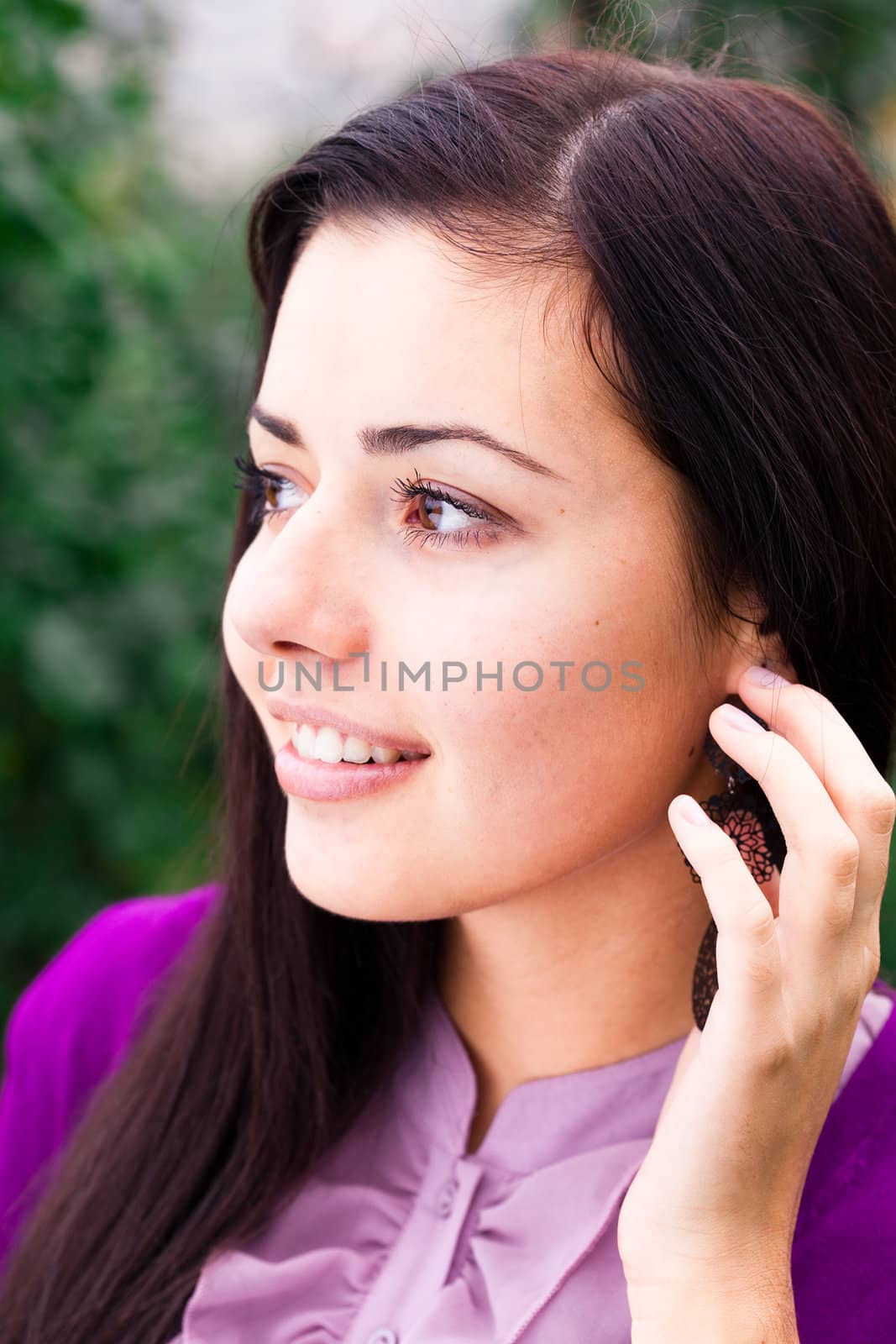 portrait of a beautiful young woman outdoor