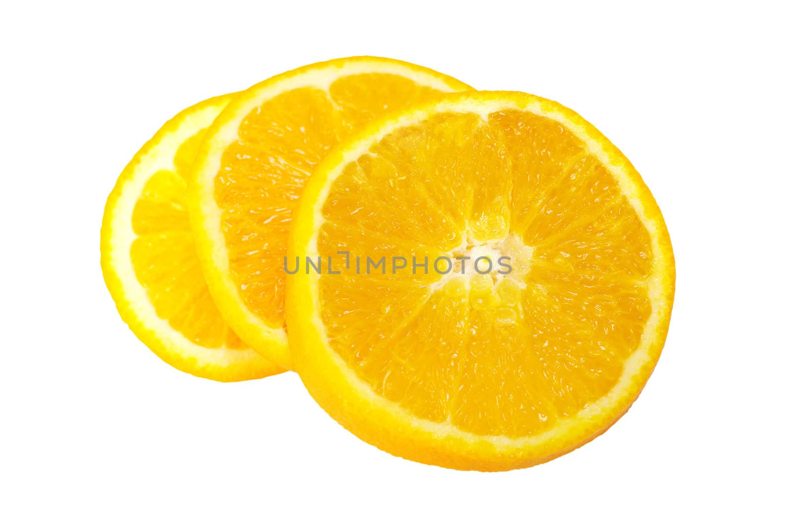 Orange sliced on white background 