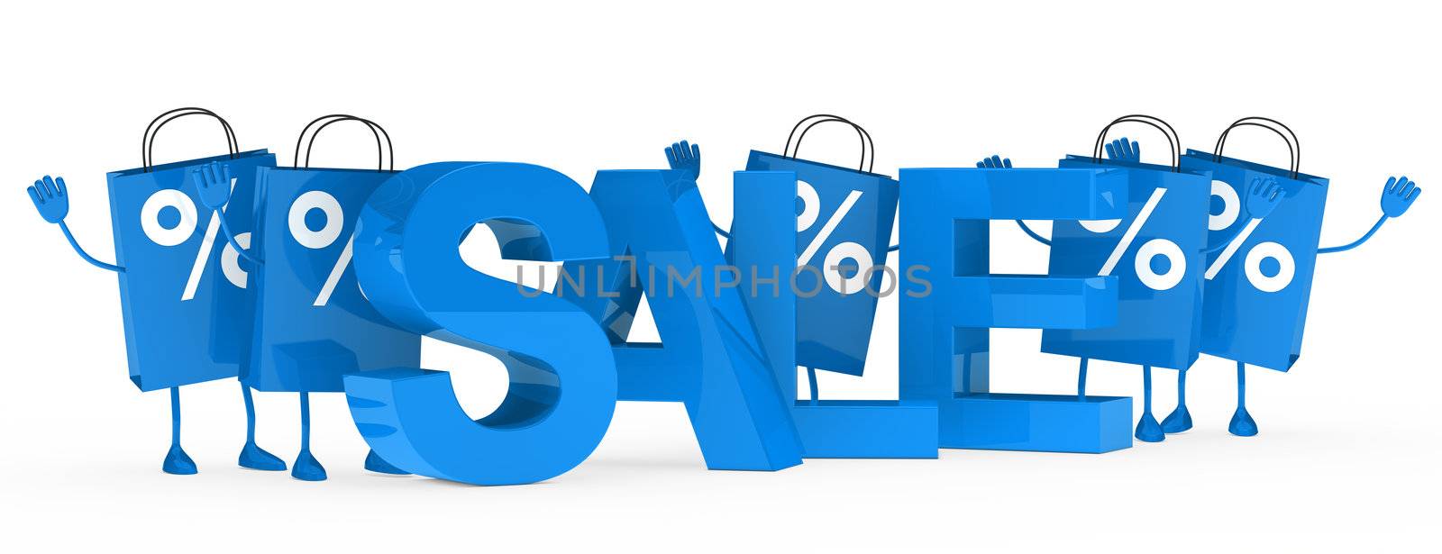 Blue sale bags wave behind sale word