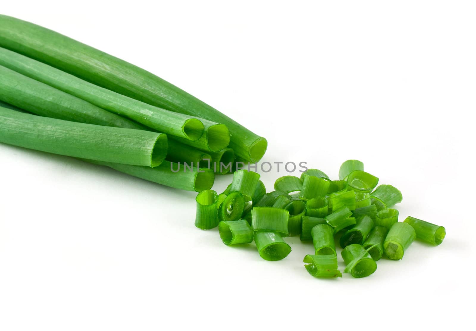 Green onion isolated on white background