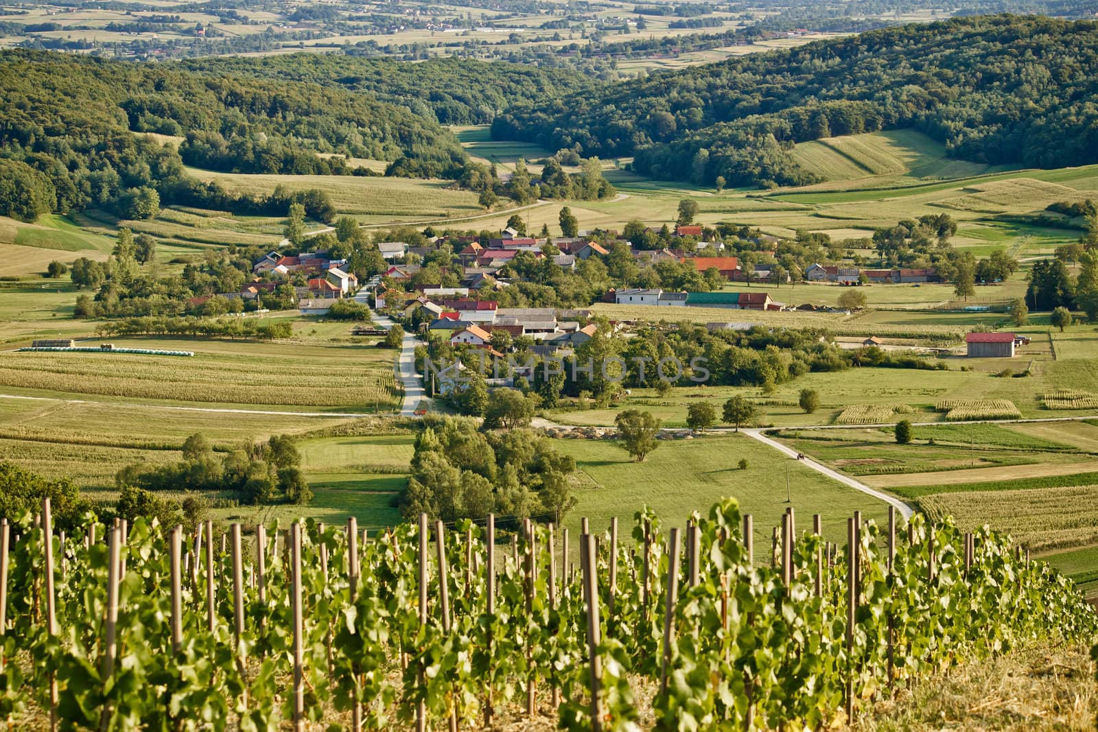 Village in green natural scenery  by xbrchx