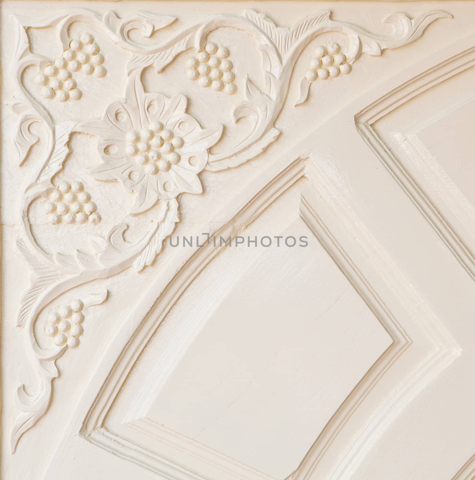 Pattern of flower carved on wood background