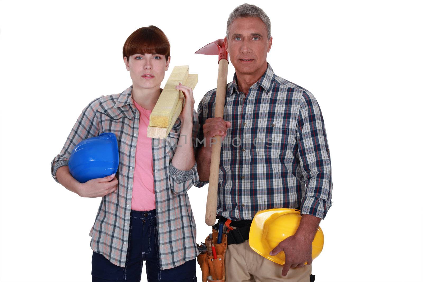 Portrait of a team of tradespeople