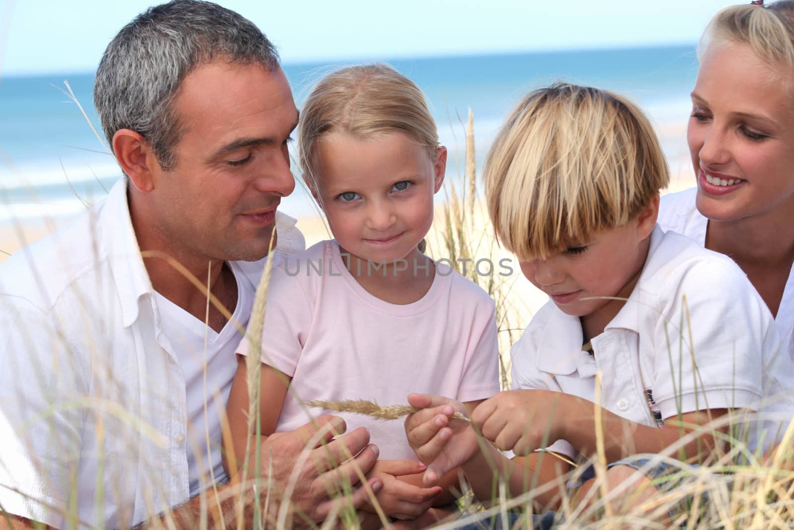 Young family at the beach