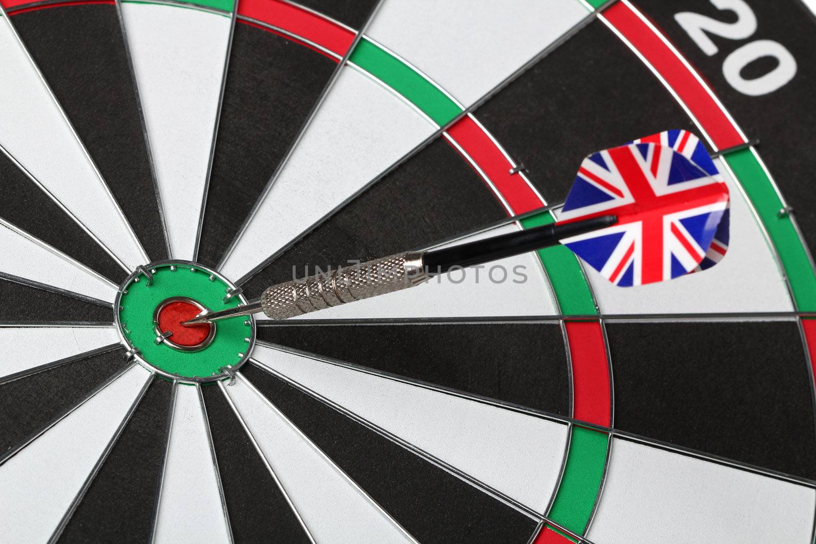 Dartboard bull�s eye. Isolated on white background by Erdosain
