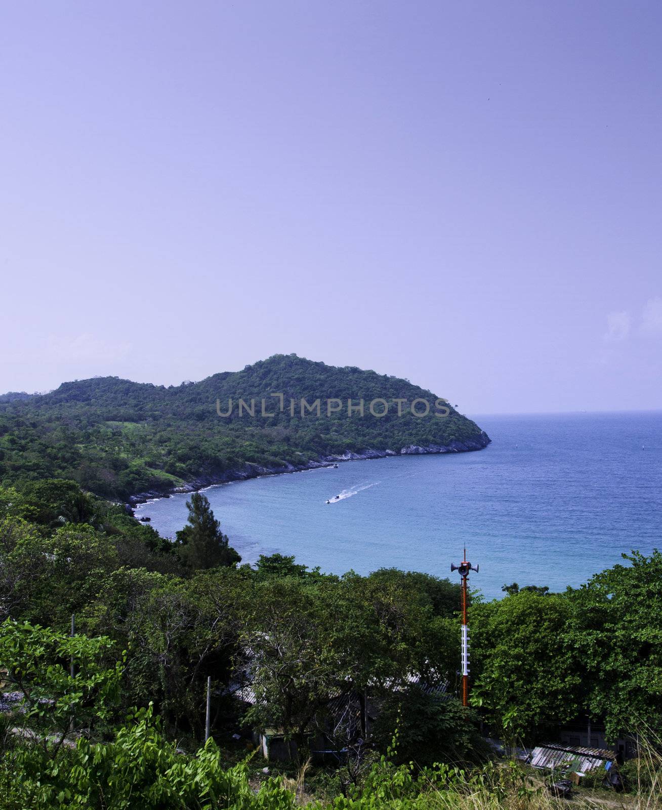 Top view of koh sichang island ,thailand  by siraanamwong