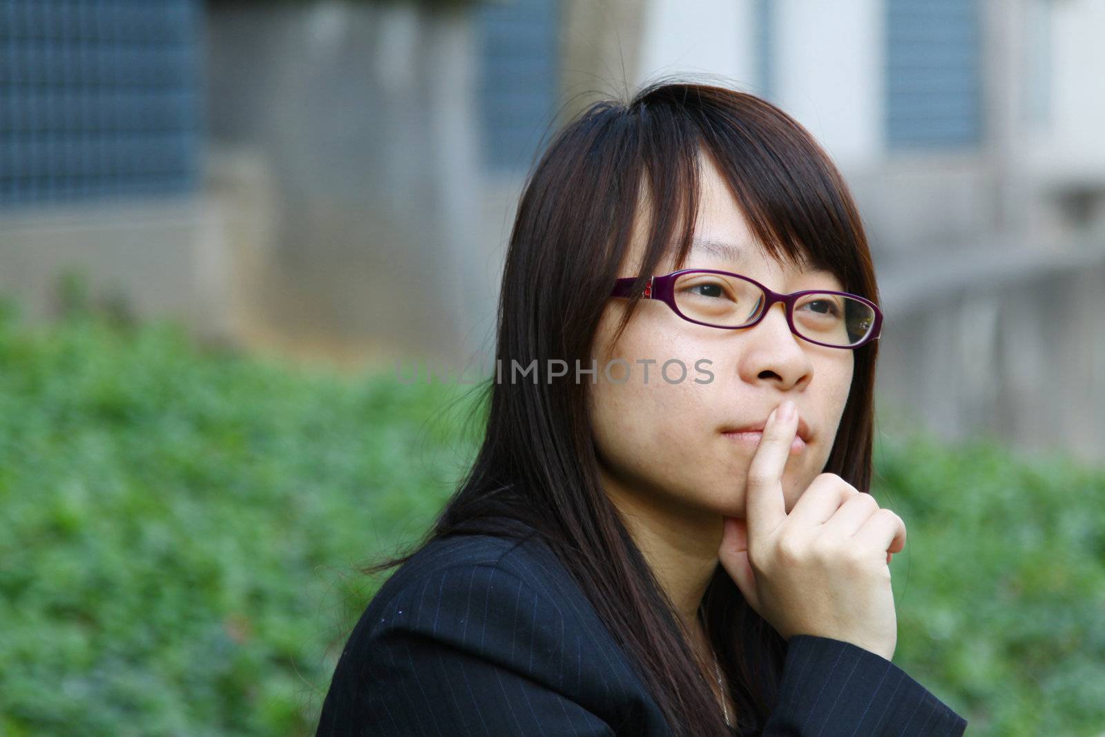 Asian businesswoman thinking by kawing921