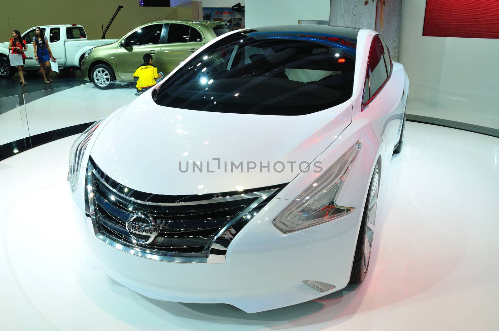 BANGKOK, THAILAND - MAR 30: Nissan Ellure Concept Car shown at the Bangkok Motor Show 2013 in Bangkok, Thailand on March 30, 2013.