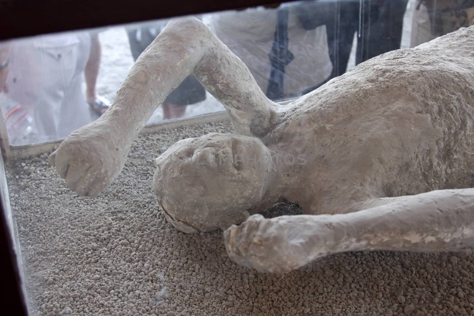 A victim of the eruption of Mount Vesuvius in AD 79, found in the Roman city of Pompeii.
