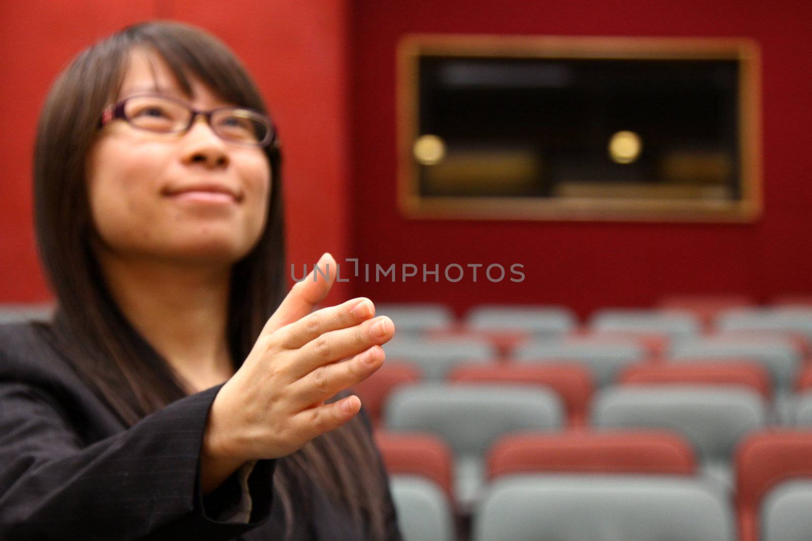 Asian businesswoman with shaking hand by kawing921