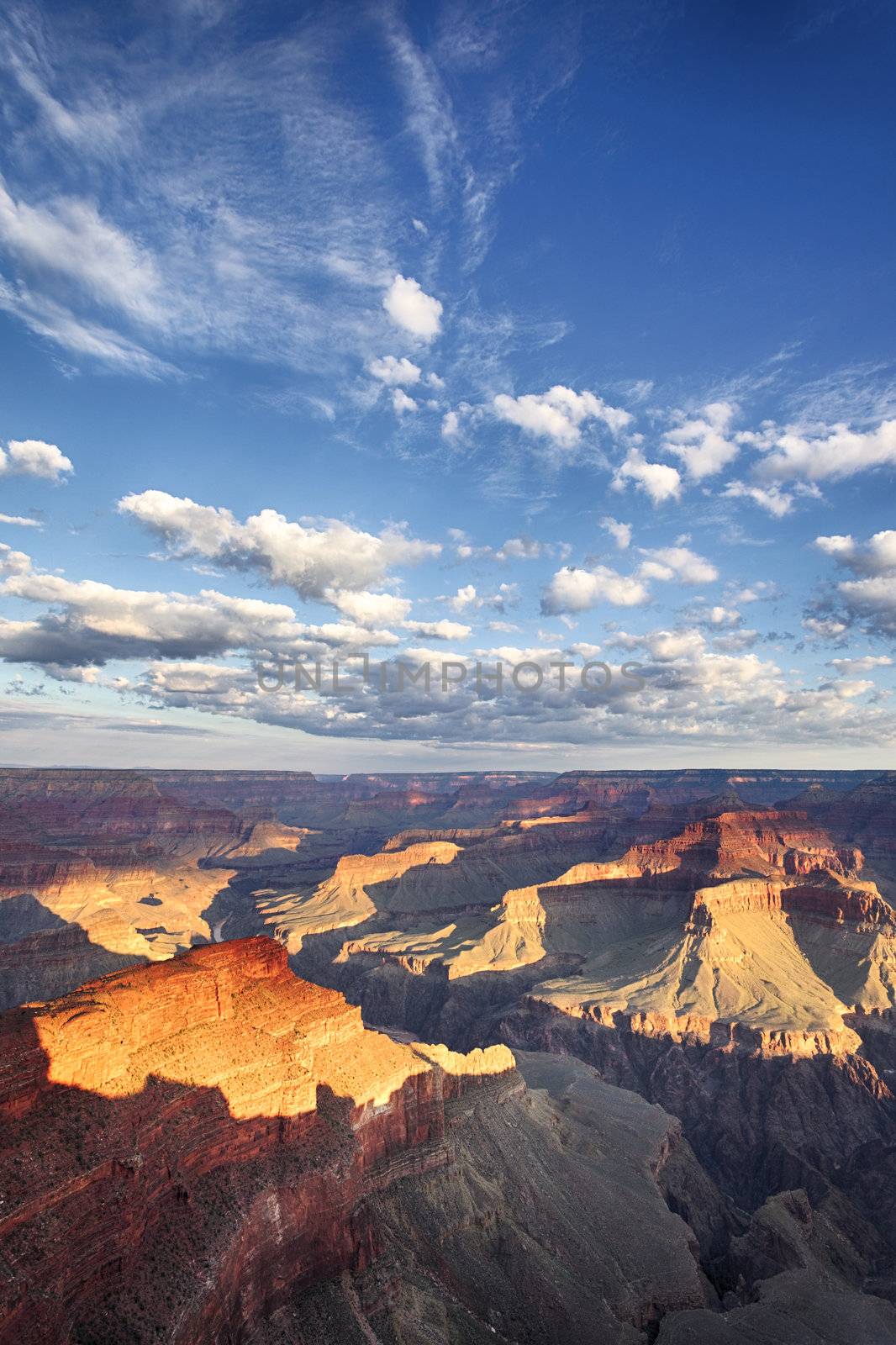 Grand Canyon view with cloud in blue sky