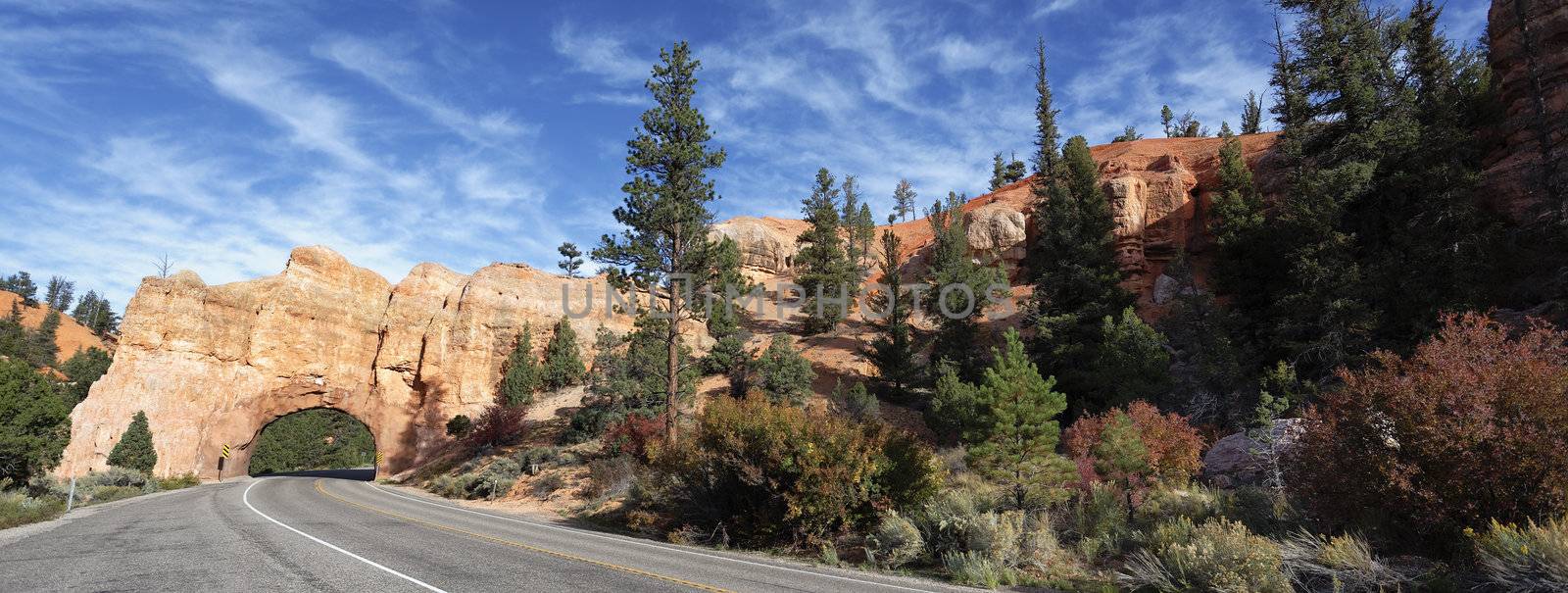 panoramic view of Road to Bryce Canyon National Park , USA
