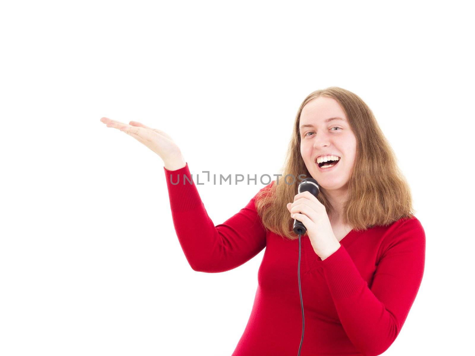 Beautiful woman giving a presentation