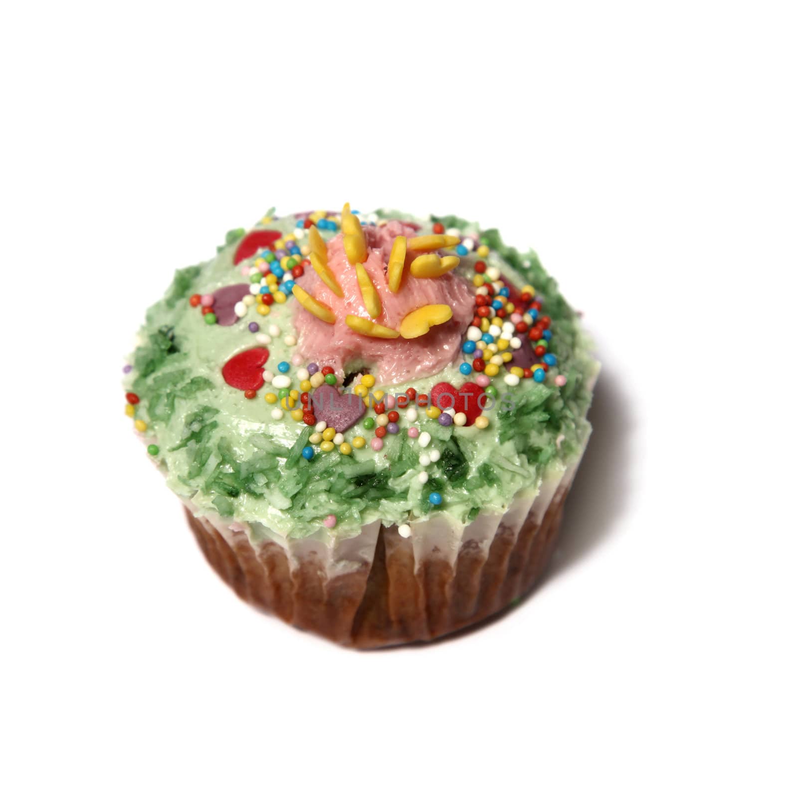 Cupcake - homemade - on a white background - square
