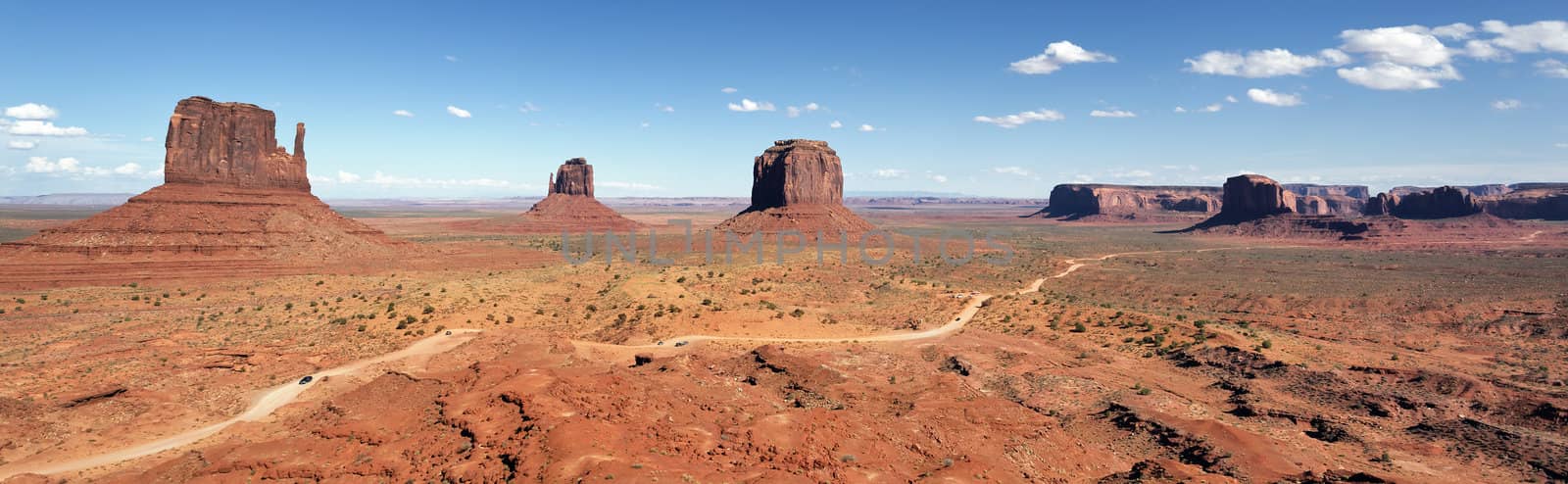 Panoramic view of Monument Valley by vwalakte
