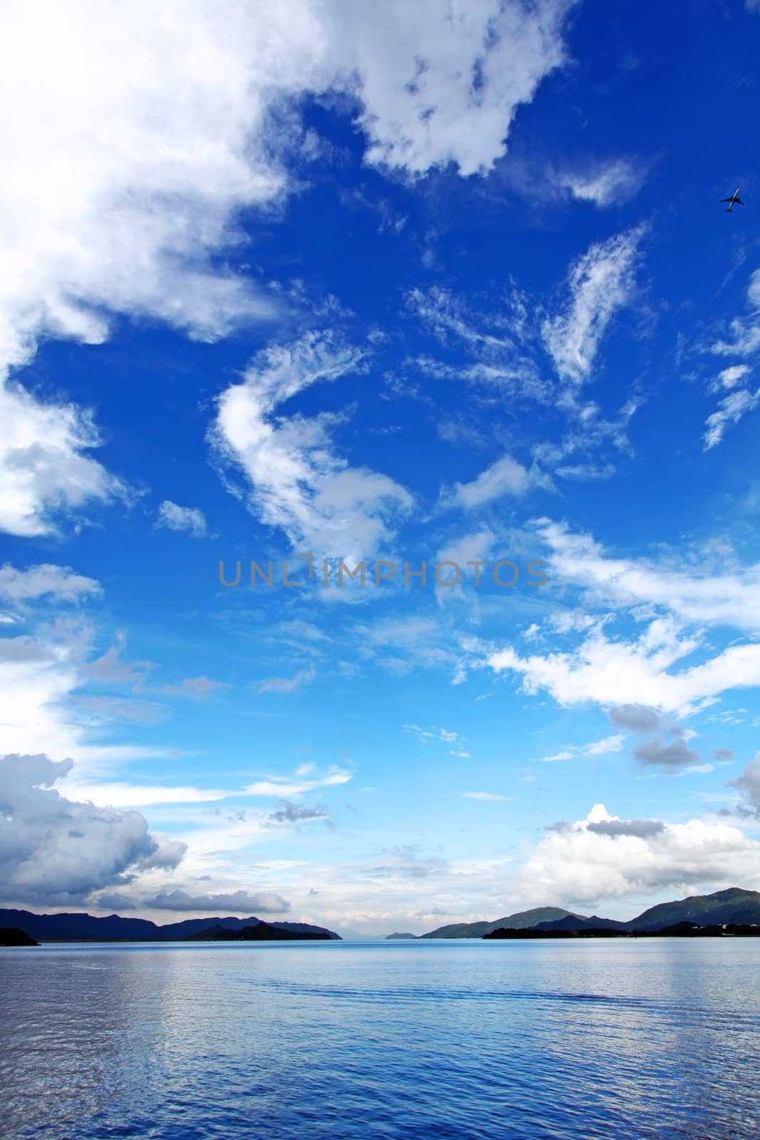 Blue sky along the coast in Hong Kong