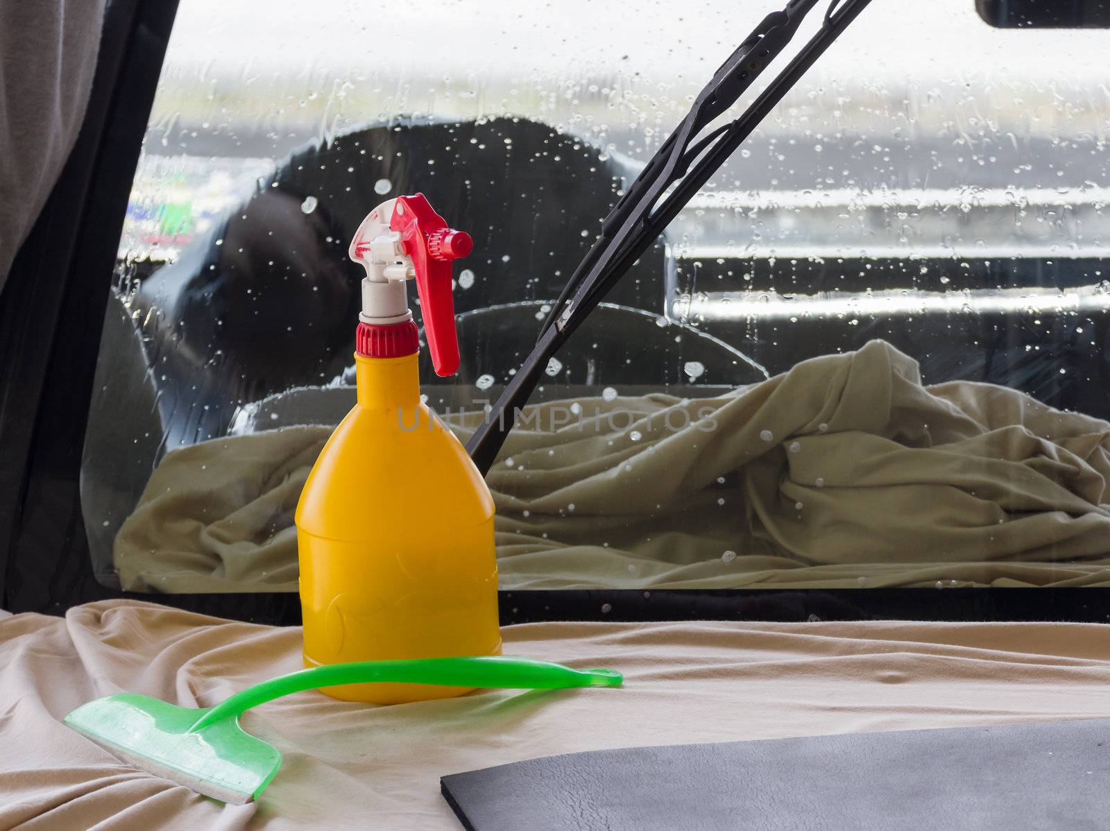 Car wash equipment used for washing car in garage
