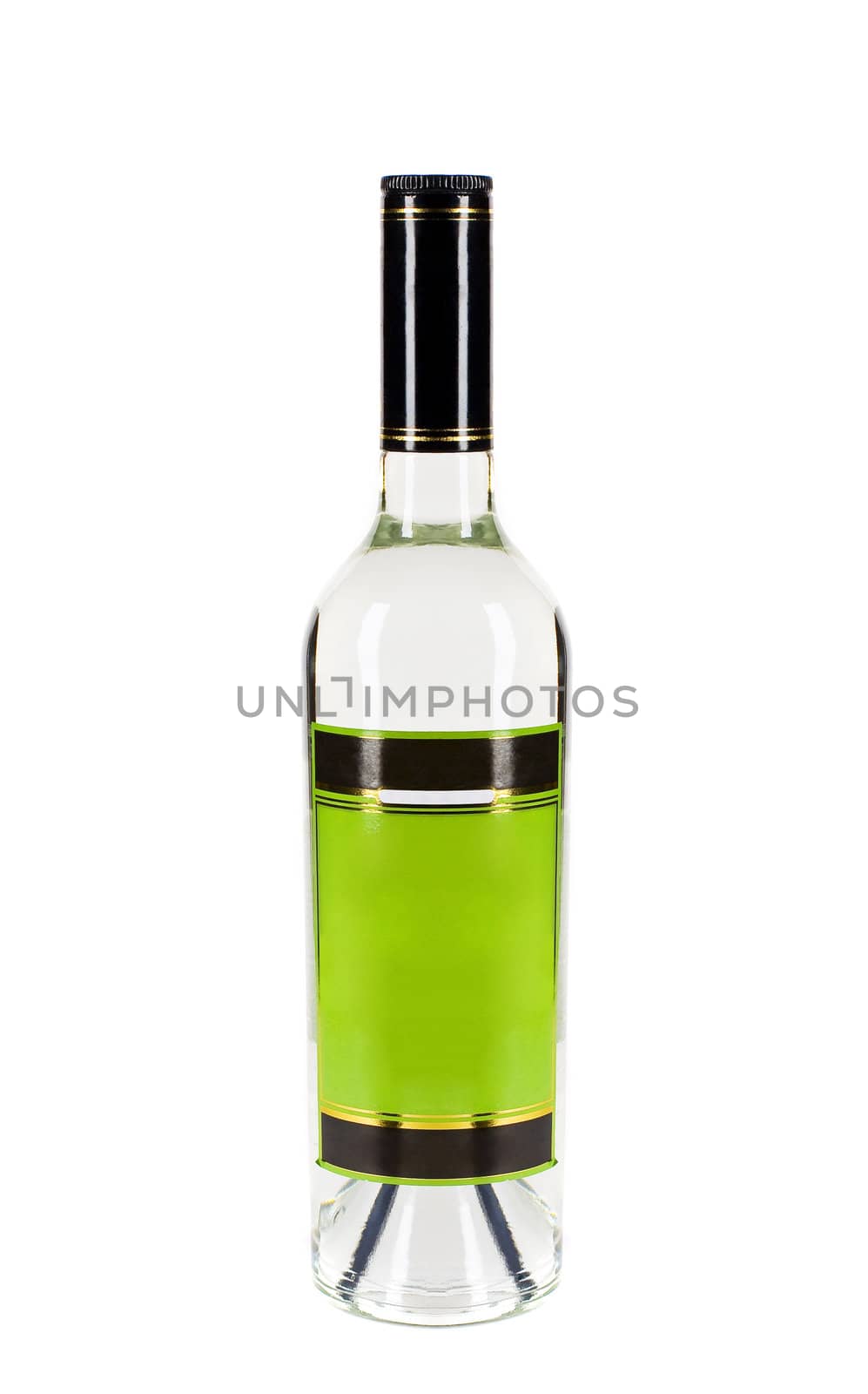 bottle of vodka isolated on white background