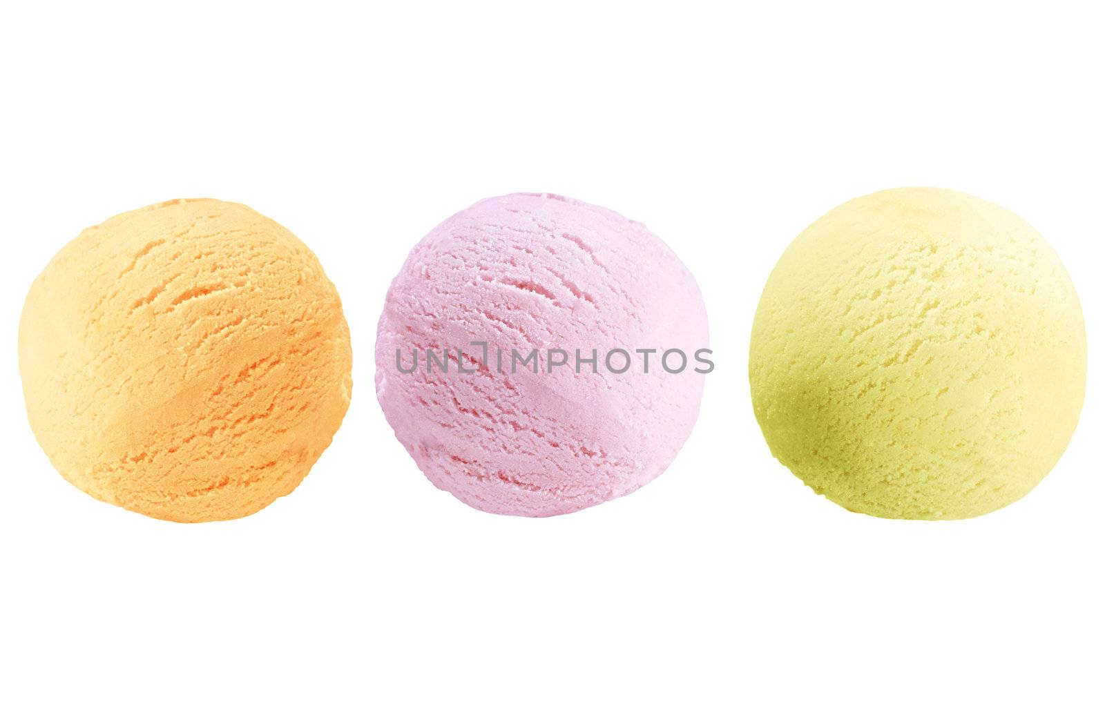 Ice cream dessert on white background