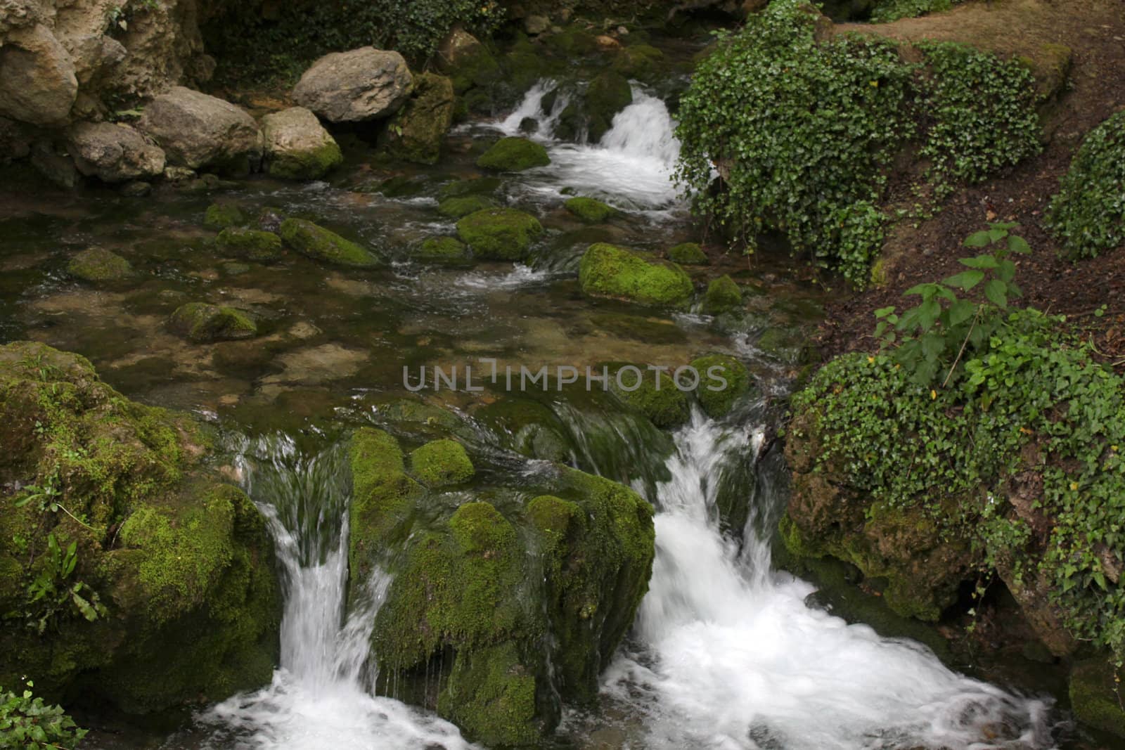 brook at mountains by romantiche