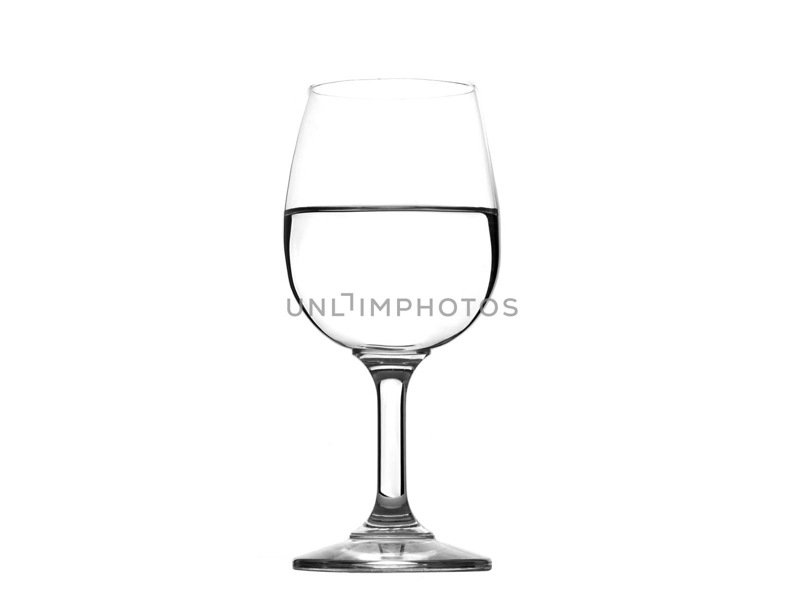 water on glass isolated on white background