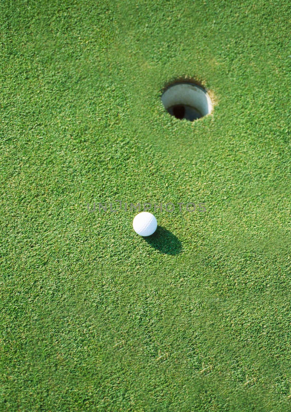 golf ball hole on a field