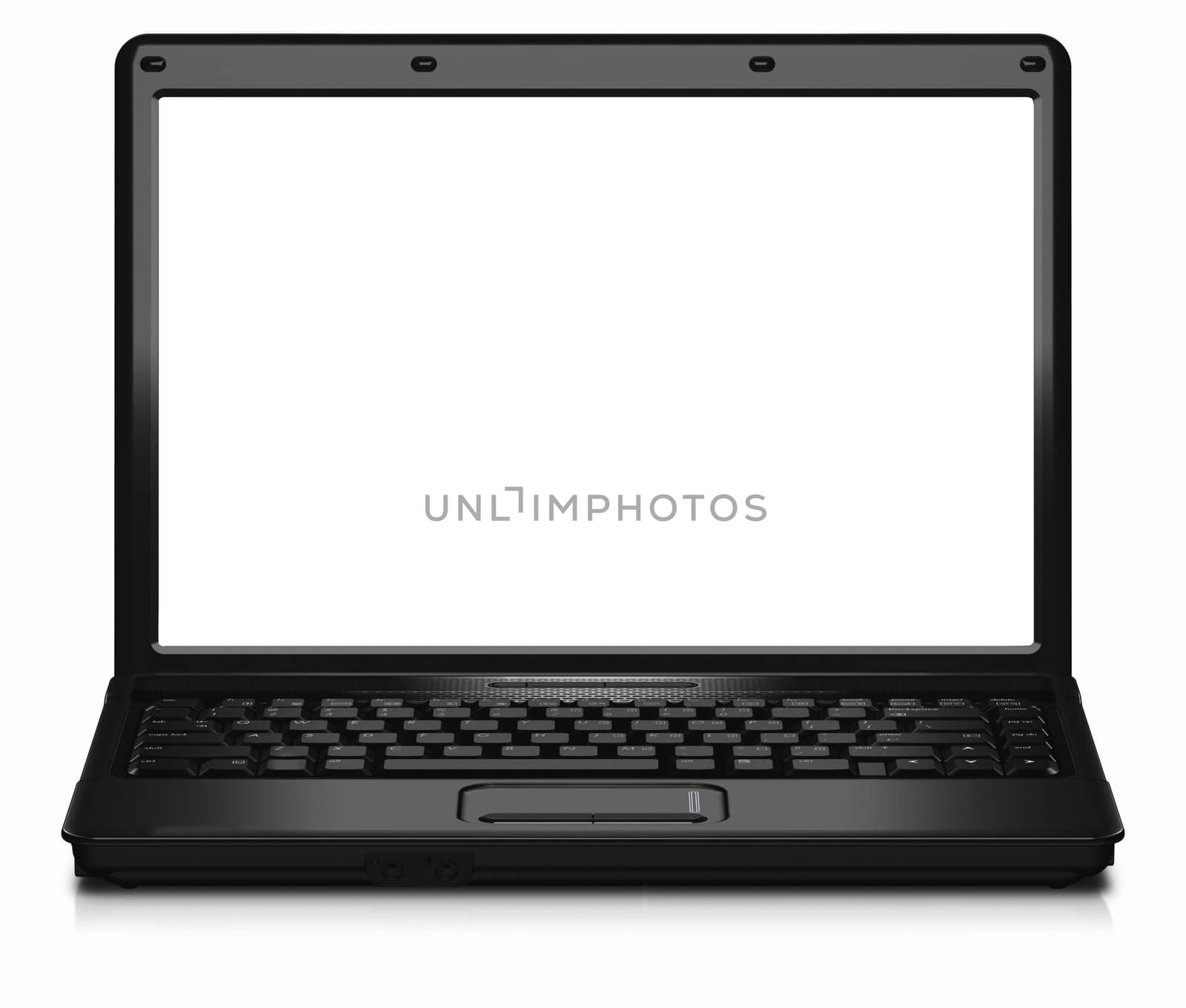 Open notebook isolated on white background