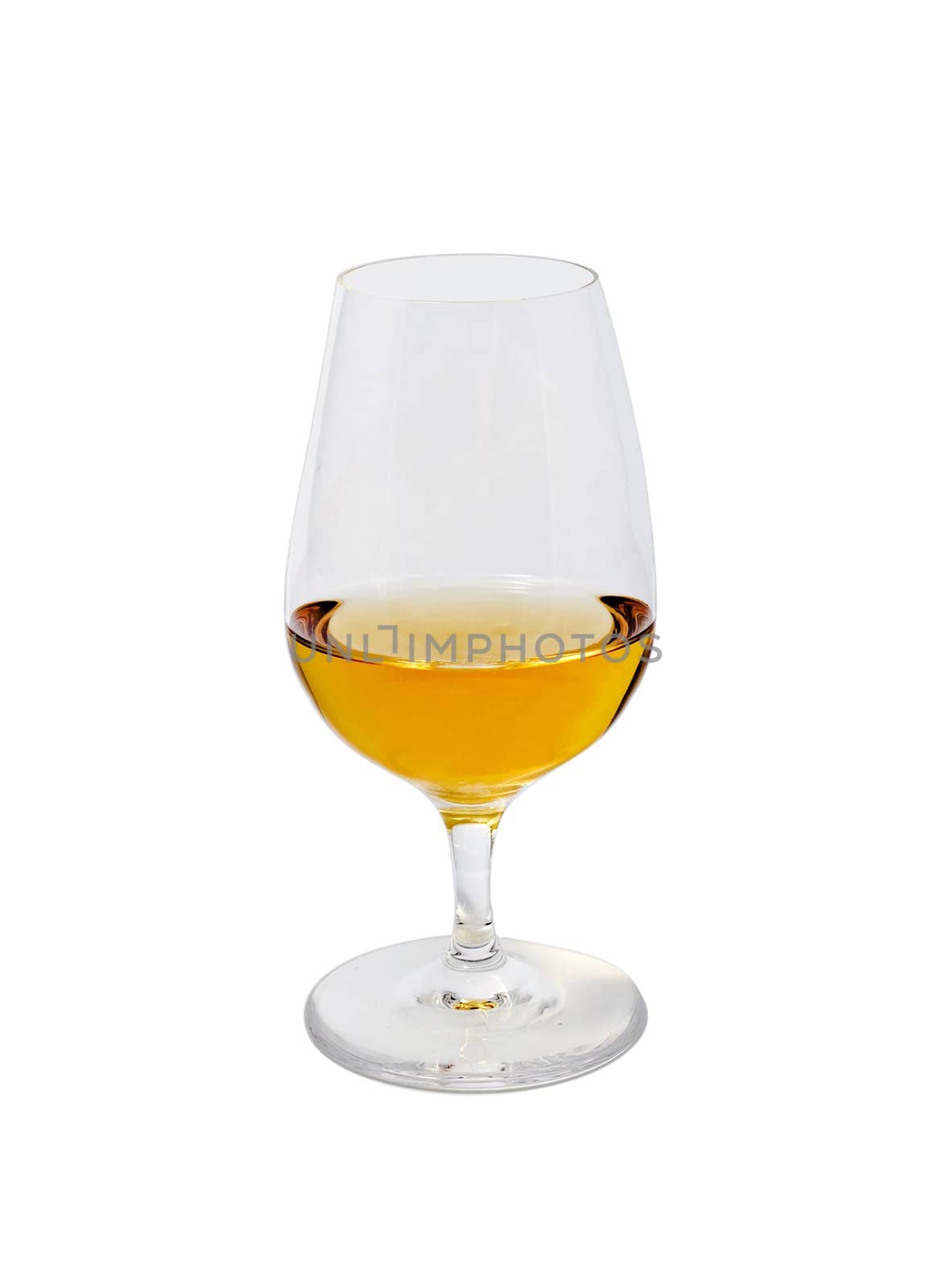 glass of scotch top view