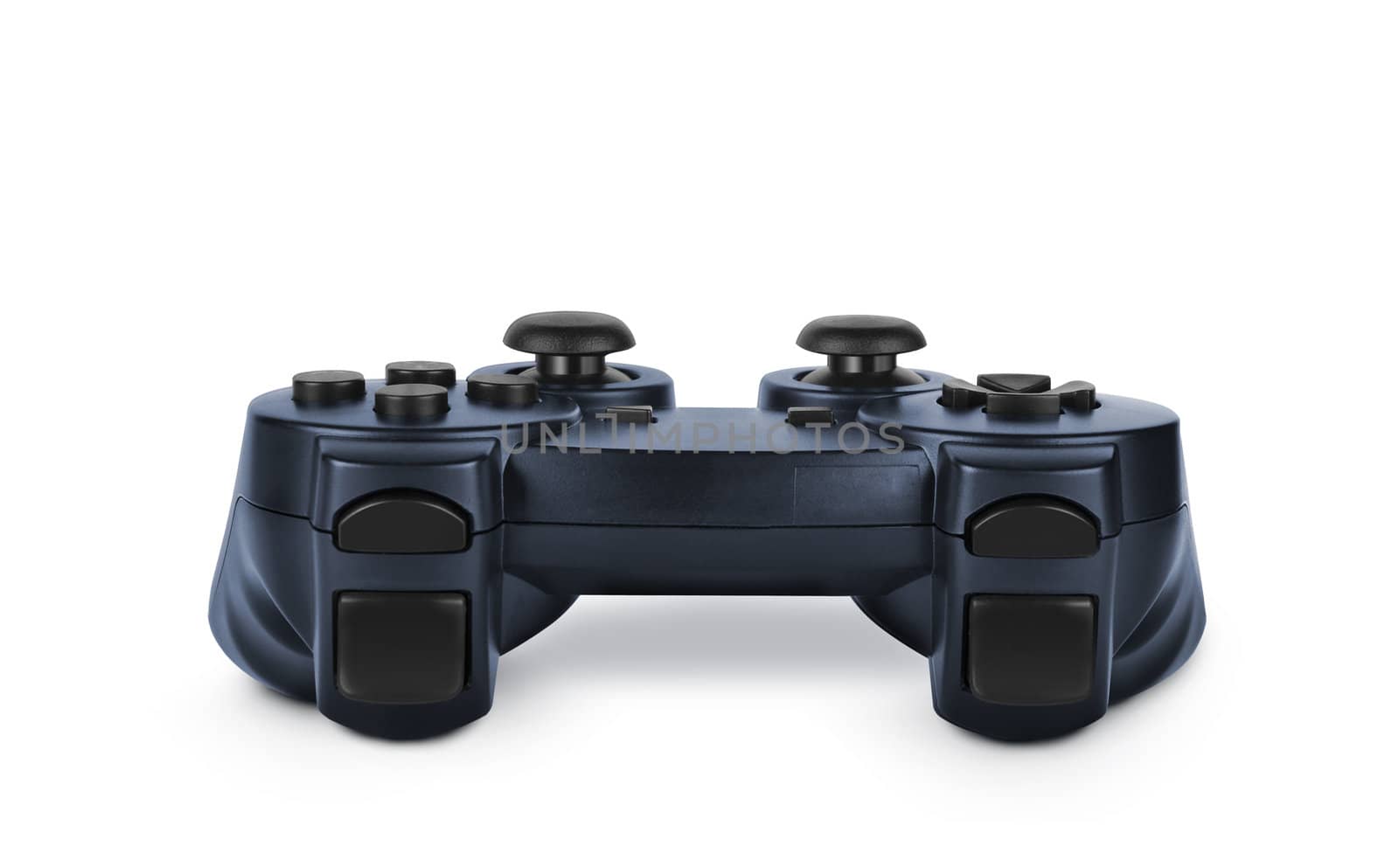 Translucent blue joypad over white