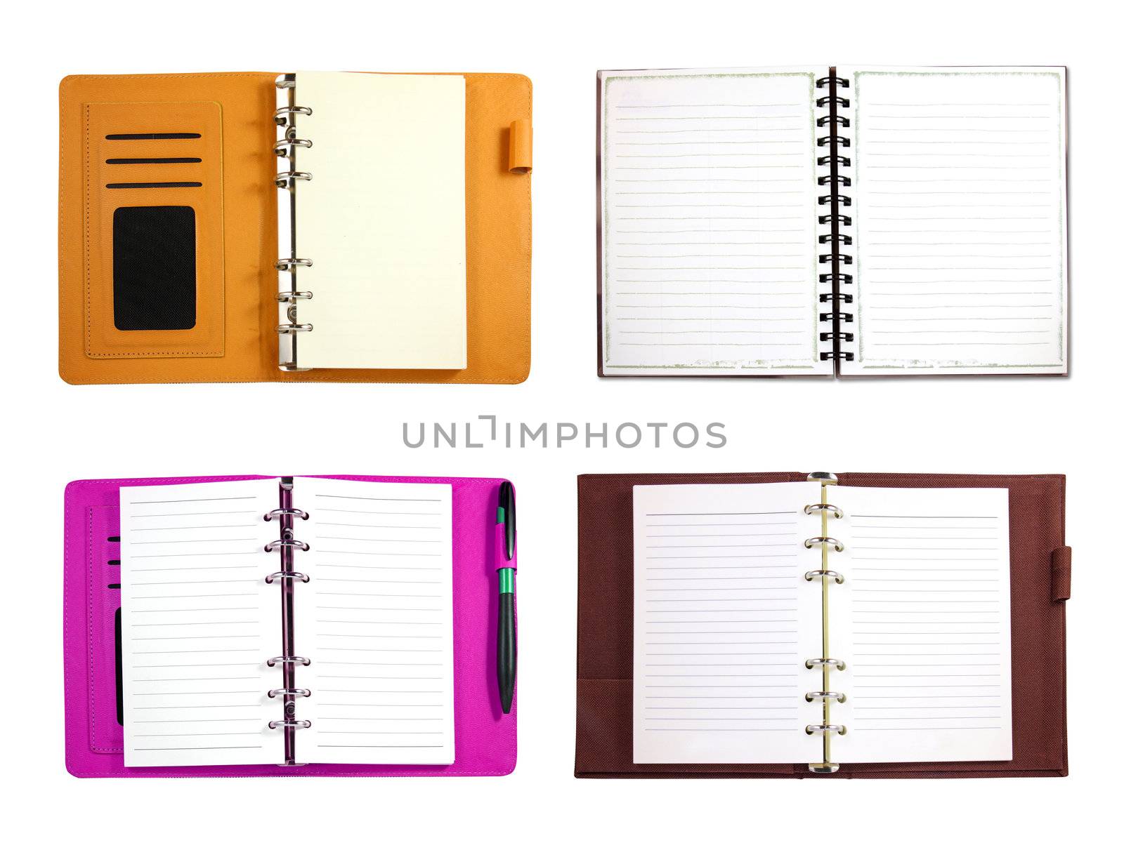 Collection of blank binder notebook isolated on white  by nuchylee