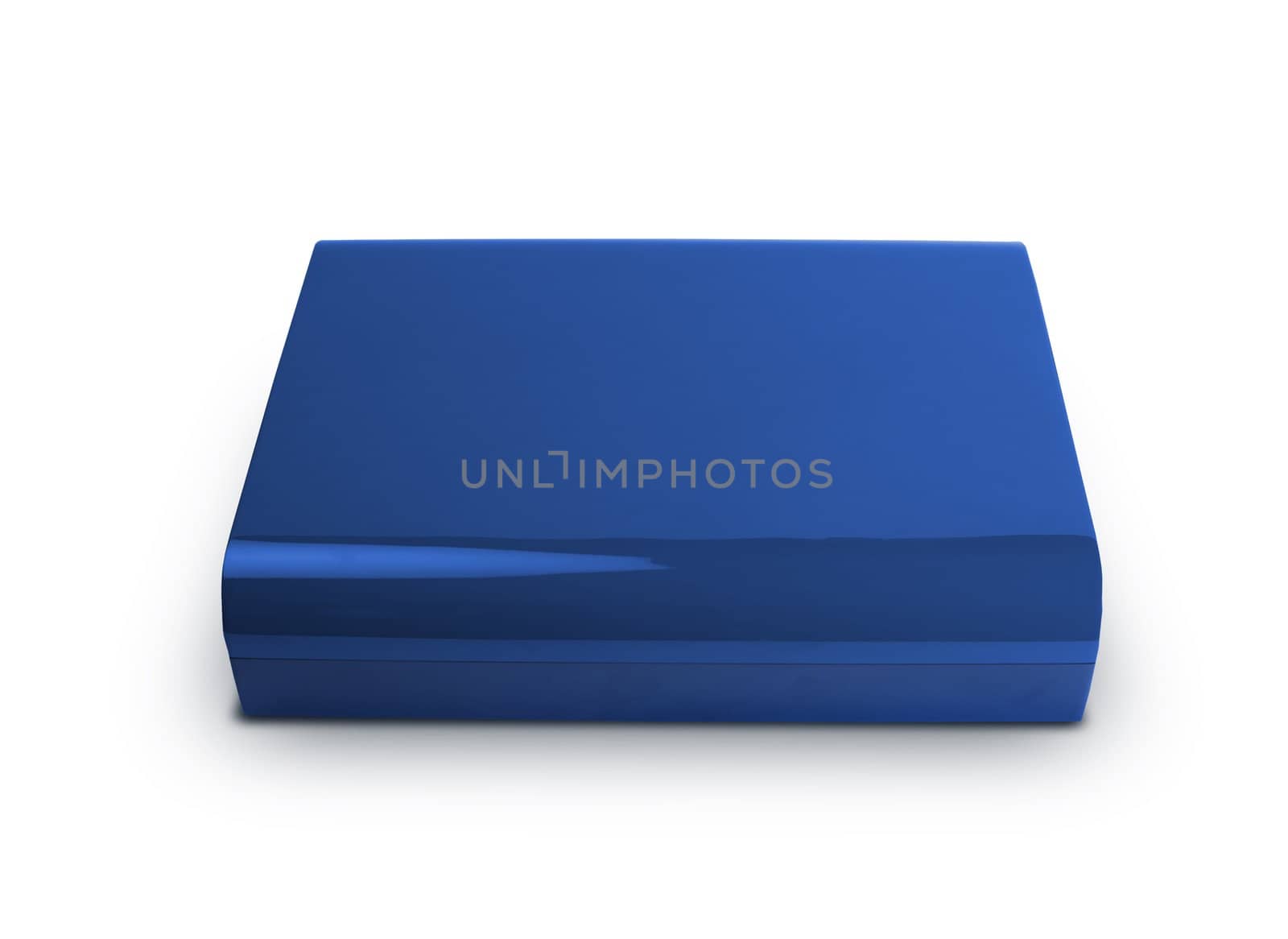 Blank blue box isolated