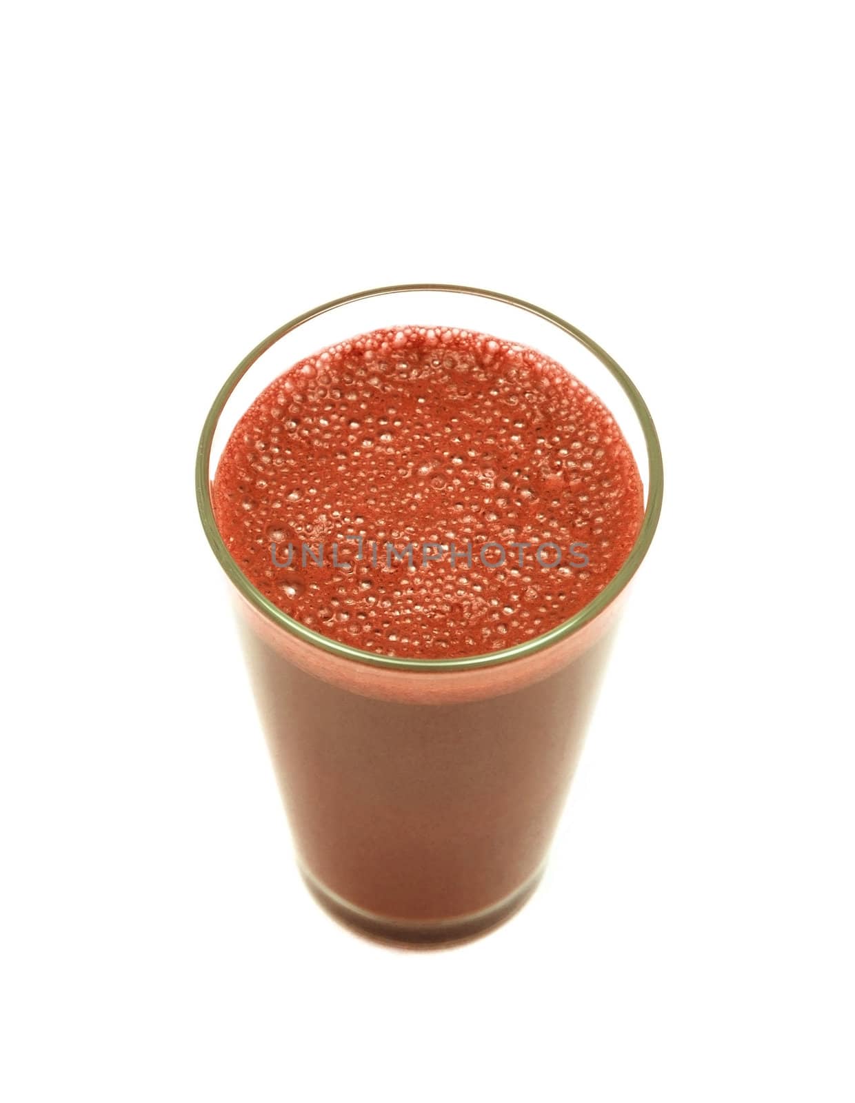 tomato juice glass isolated on white background