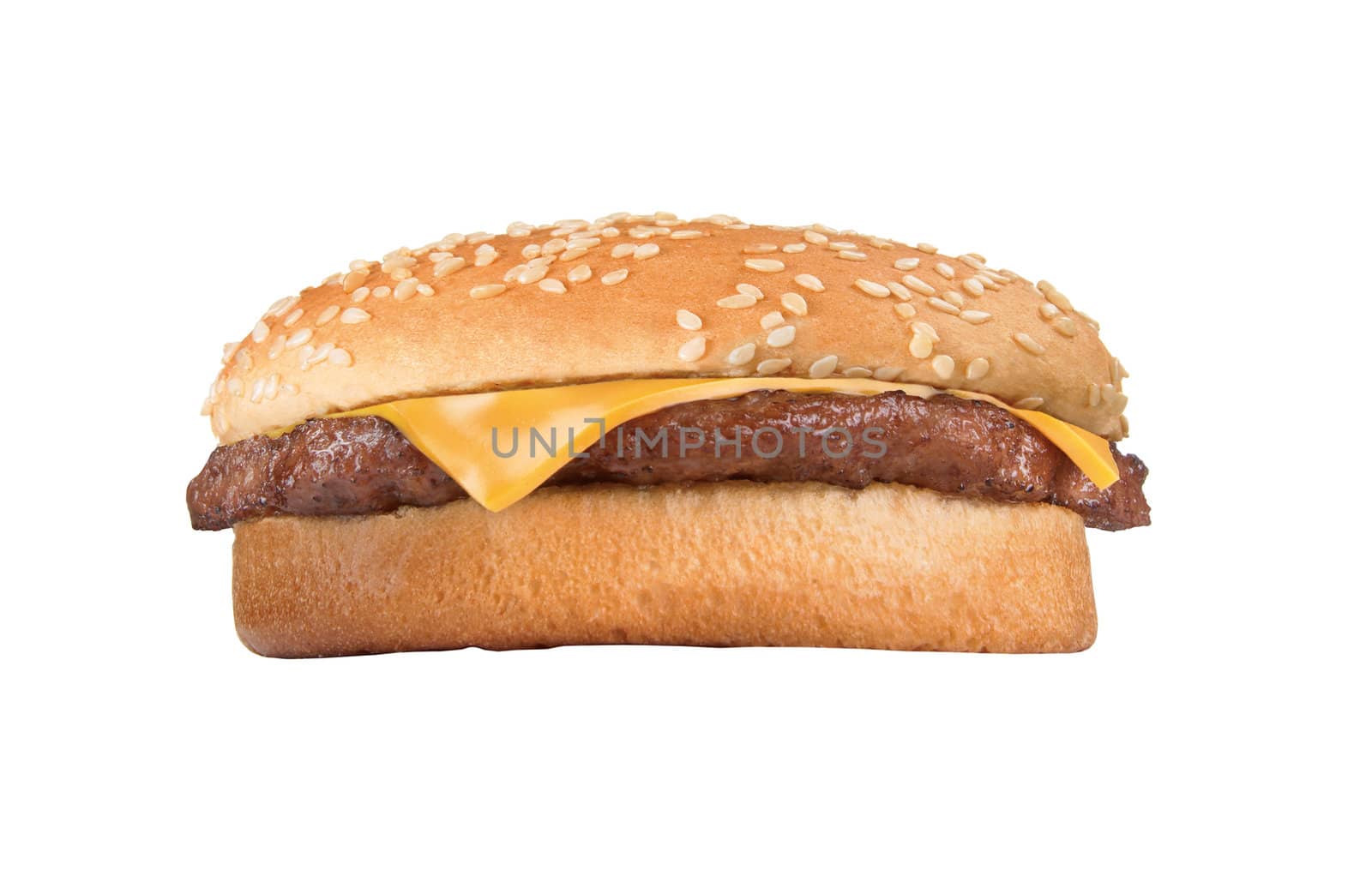 big hamburger isolated on white