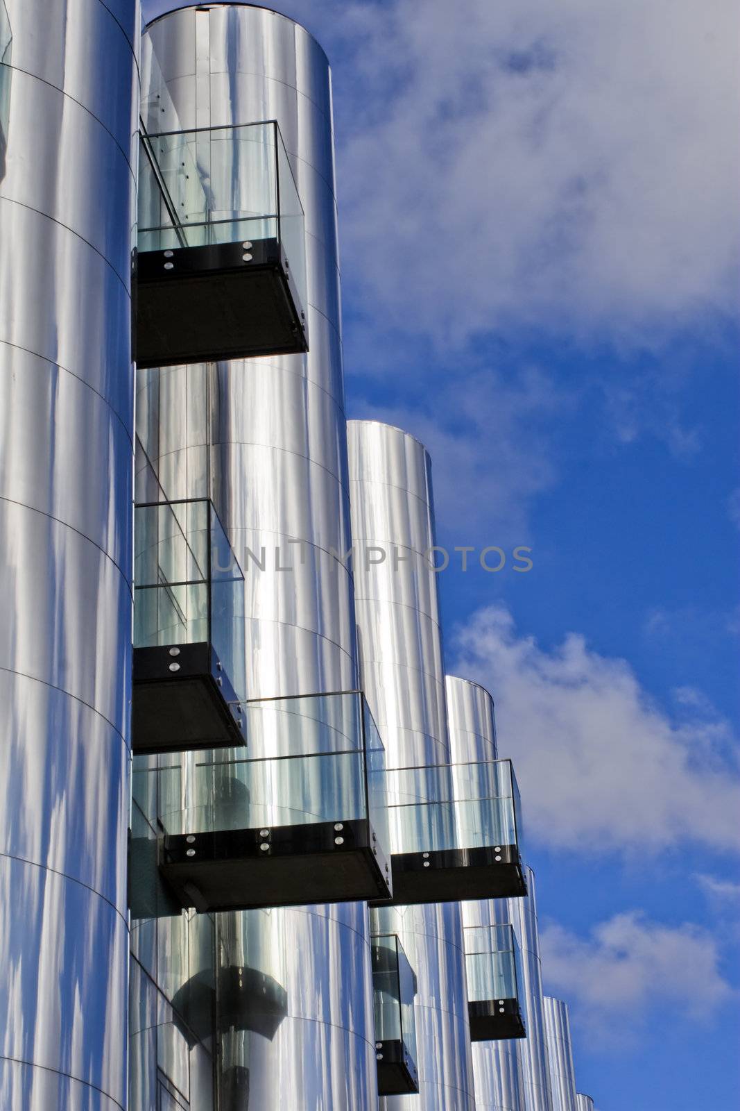 Futuristic Office Building and Blue Sky by VadimDmitriev