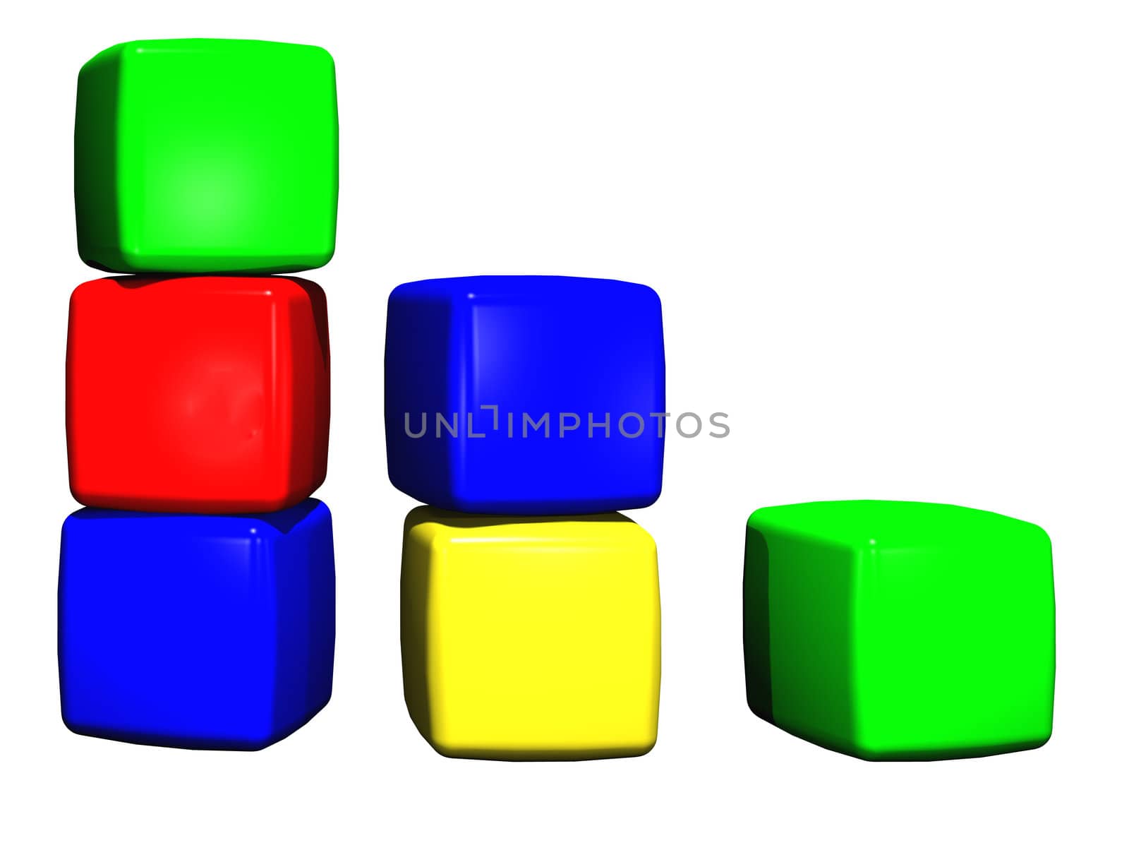 A colorful pile of plastic building blocks