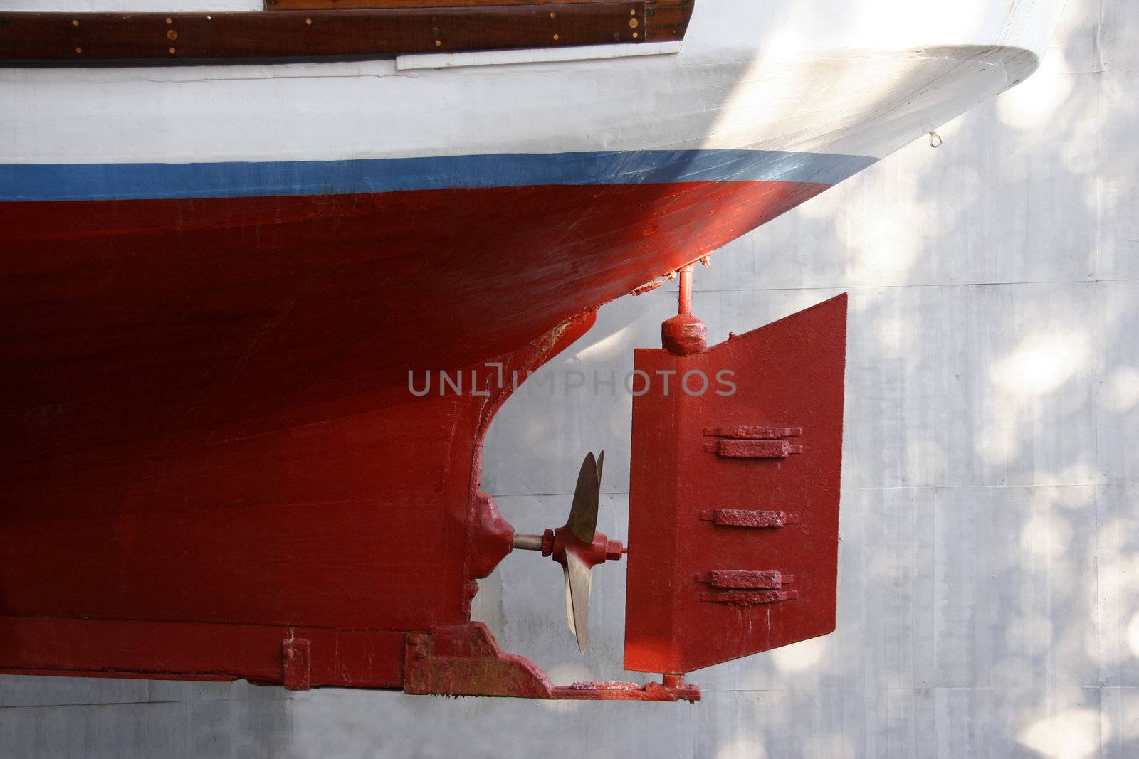 Vintage boat in dry dock