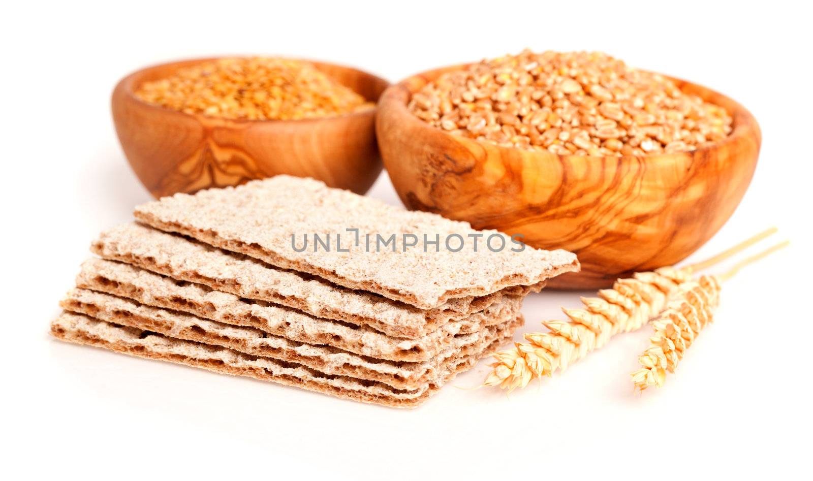 crispbread with wheat grain