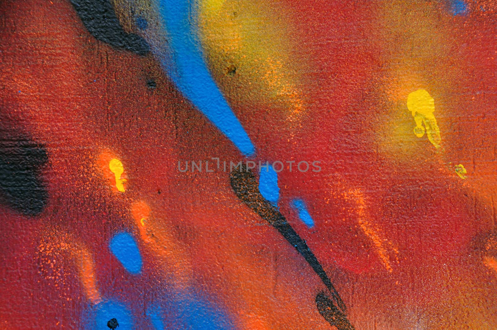 Smudged paint stained wall abstract messy graffiti background texture.