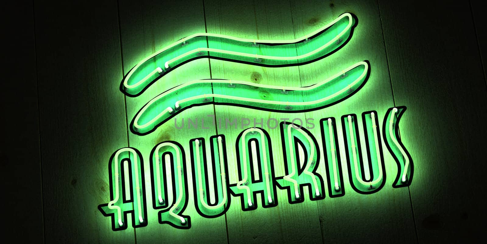 Aquarius Zodiac Sign in Neon by rossstudio
