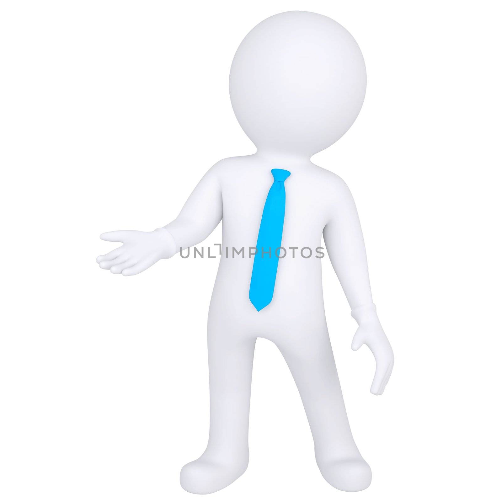 3d white man standing. Isolated render on a white background