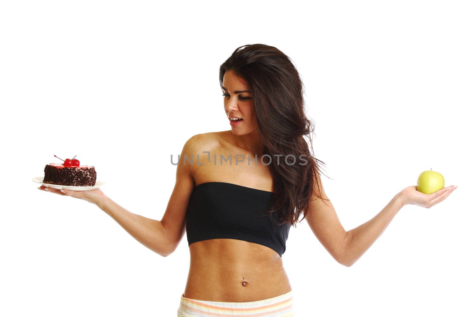  woman choice diet apple or cake