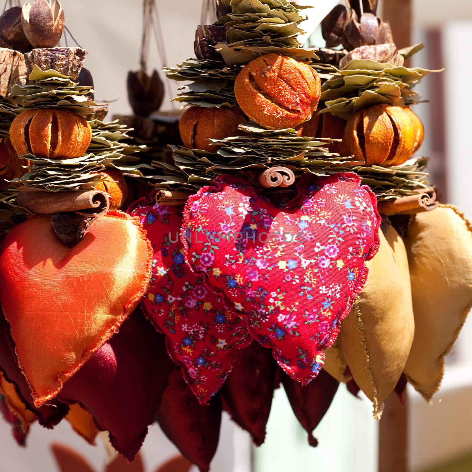 collection of dried fruit, vegetables and seasonings and hearts  by jannyjus