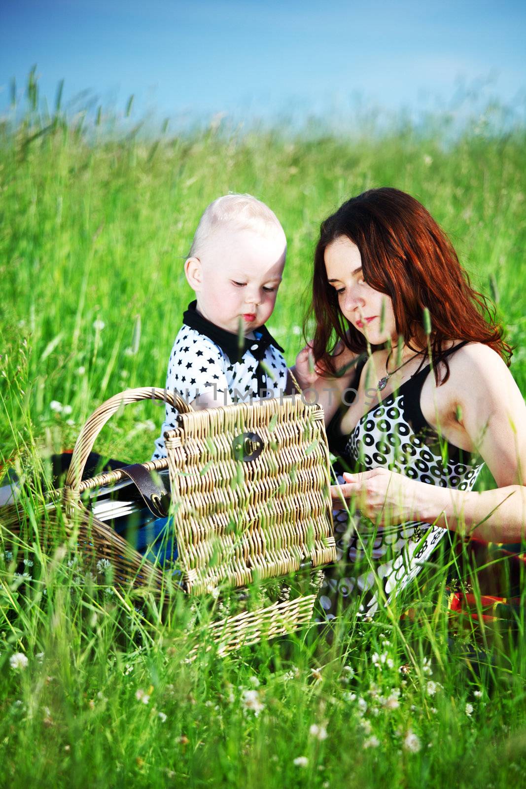 family picnic mother and child