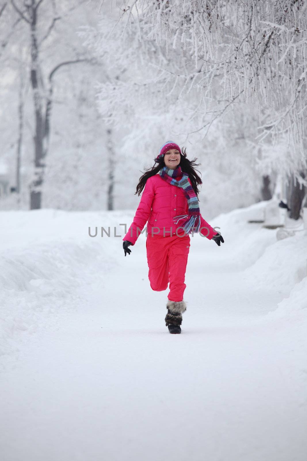 woman in winter park by Yellowj