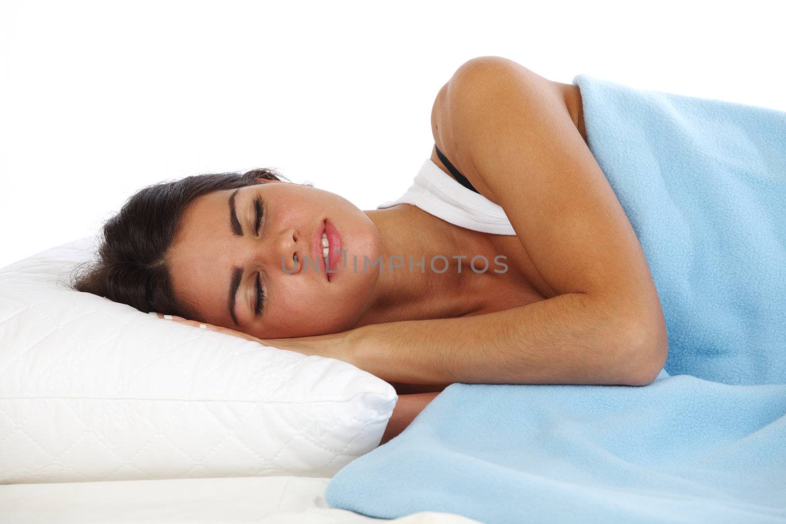 beauty woman sleep on the pillow