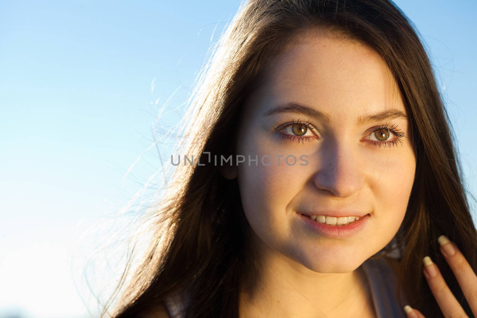 portrait of a beautiful young woman  outdoor