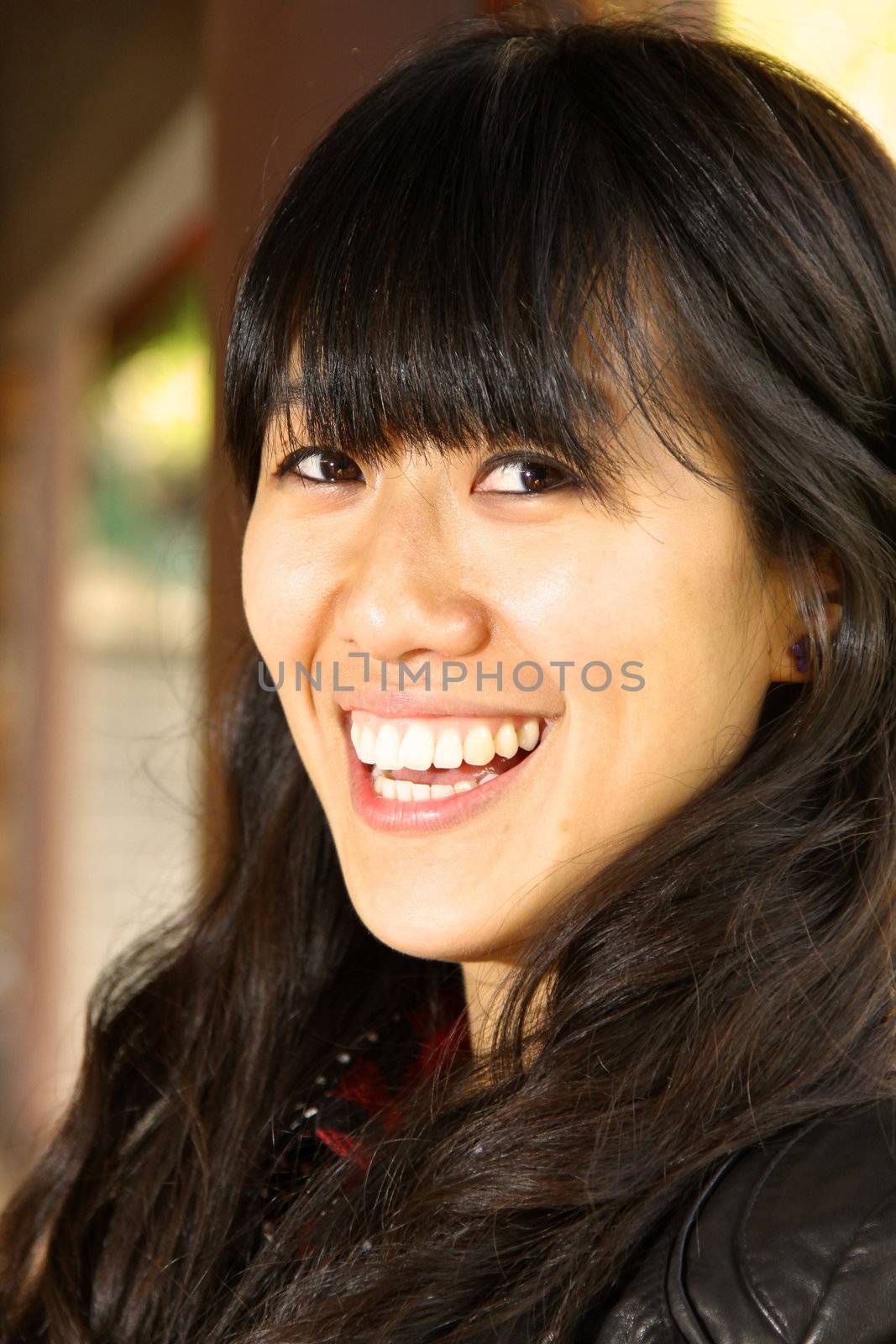 Asian woman with smiling face
