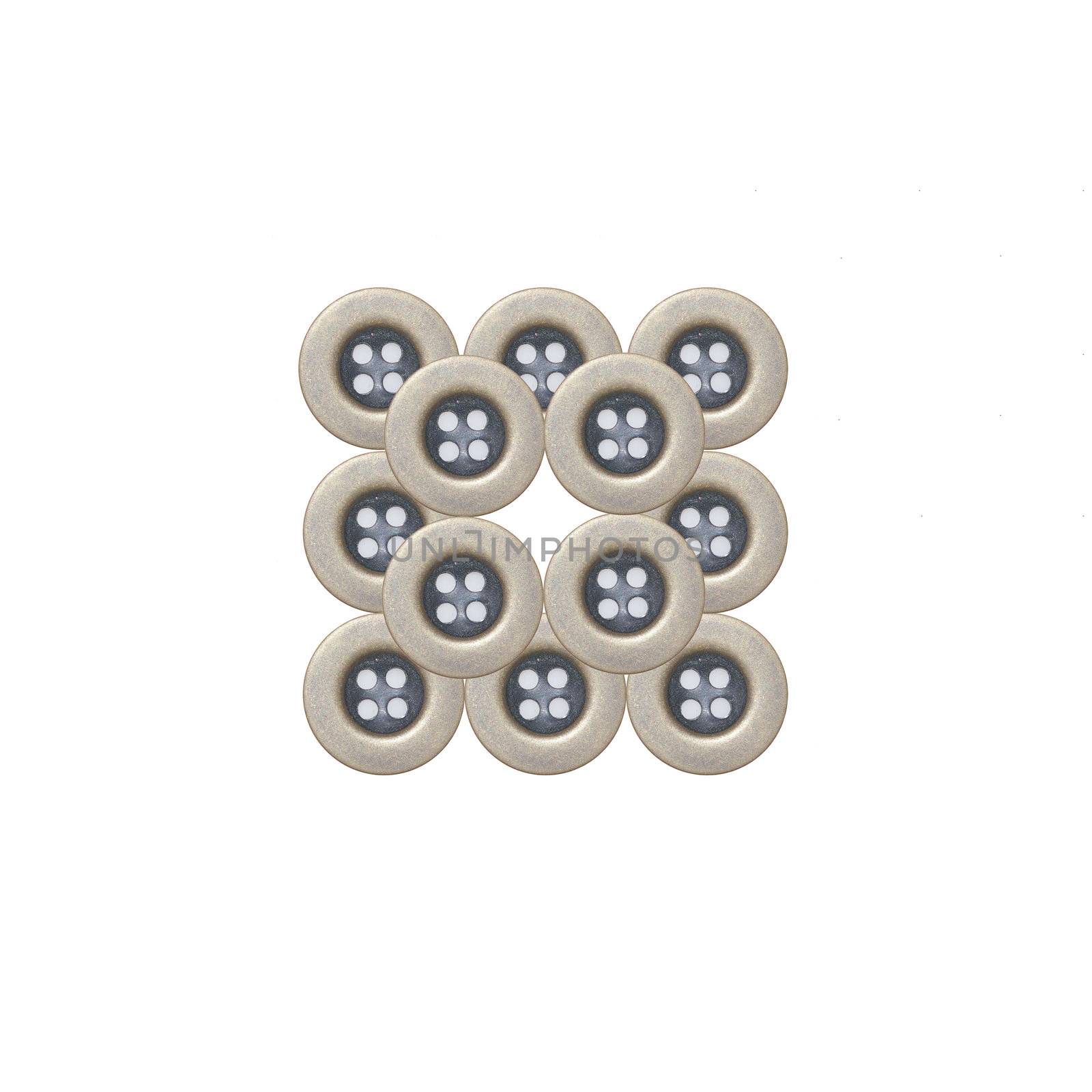 Cloth buttons isolated on white background