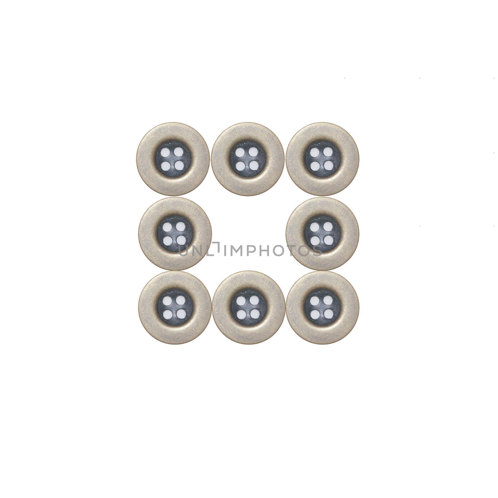 Cloth buttons isolated on white background by kawing921